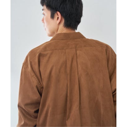 FAKE SUEDE OVER シャツ （ブラック）｜詳細画像