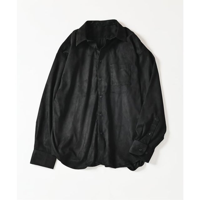 FAKE SUEDE OVER シャツ （ブラック）