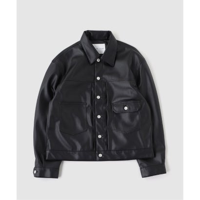 FAUX LEATHER TRUCKER ジャケット （ブラウン）｜詳細画像