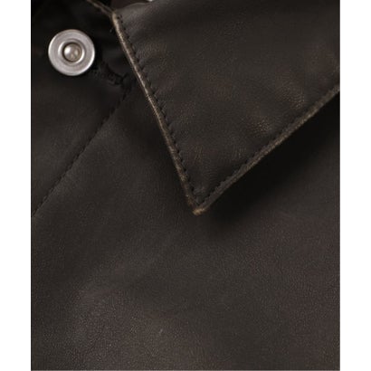 FAUX LEATHER TRUCKER ジャケット （ブラウン）｜詳細画像
