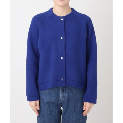 2層スムース編みニットブルゾン（ブルー A）｜詳細画像