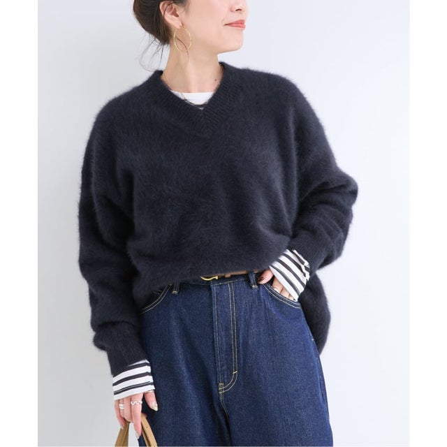 《予約》【WEB+一部店舗限定】FOXカシミヤ Vネックプルオーバー （ネイビー）