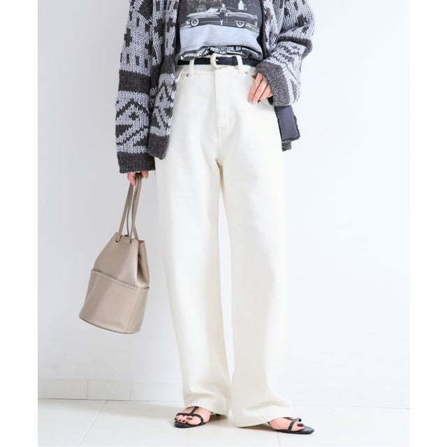 《予約》ウォッシャブル / DU JOUR / デュ ジュール BLT SEAM PIPE JEAN （ホワイト）