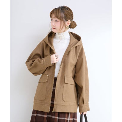 《予約》ボンディングフードブルゾン （キャメル）｜詳細画像