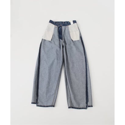 《予約》ウォッシャブル / DU JOUR / デュ ジュール TUCK BARREL JEAN （ブルー A）｜詳細画像