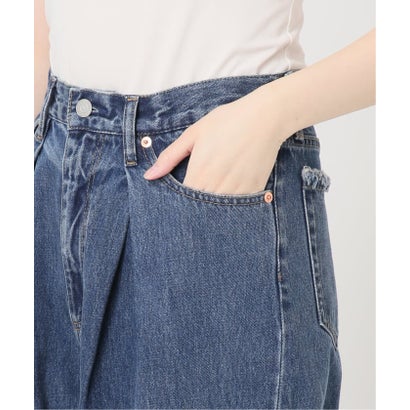 《予約》ウォッシャブル / DU JOUR / デュ ジュール TUCK BARREL JEAN （ブルー A）｜詳細画像