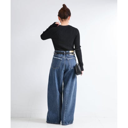 《予約》ウォッシャブル / DU JOUR / デュ ジュール TUCK BARREL JEAN （ブルー A）｜詳細画像
