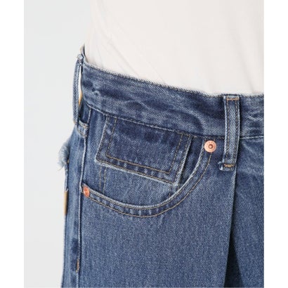 《予約》ウォッシャブル / DU JOUR / デュ ジュール TUCK BARREL JEAN （ブルー A）｜詳細画像
