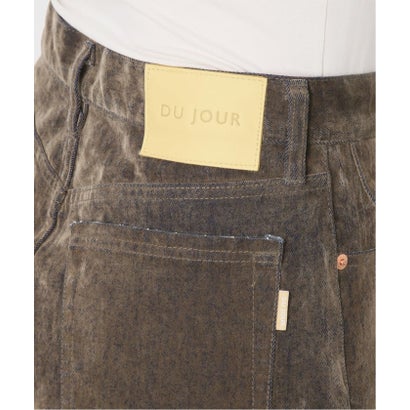 《予約》ウォッシャブル / DU JOUR / デュ ジュール TUCK BARREL JEAN （ブラウン）｜詳細画像