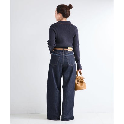 《予約》ウォッシャブル / DU JOUR / デュ ジュール TUCK BARREL JEAN （ブラウン）｜詳細画像