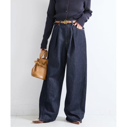 《予約》ウォッシャブル / DU JOUR / デュ ジュール TUCK BARREL JEAN （ブラウン）｜詳細画像
