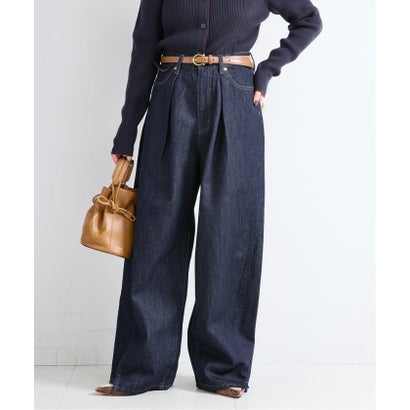 《予約》ウォッシャブル / DU JOUR / デュ ジュール TUCK BARREL JEAN （ネイビー）｜詳細画像