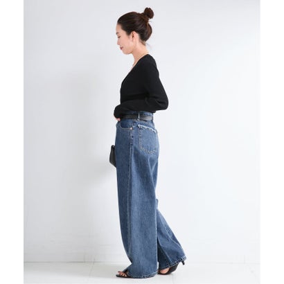 《予約》ウォッシャブル / DU JOUR / デュ ジュール TUCK BARREL JEAN （ネイビー）｜詳細画像