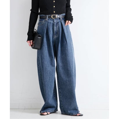 《予約》ウォッシャブル / DU JOUR / デュ ジュール TUCK BARREL JEAN （ネイビー）｜詳細画像