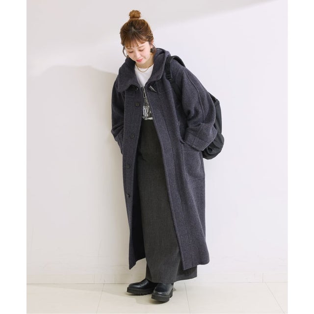《予約》BALLI OTYS TWEED ロングダッフルコート （ネイビー）