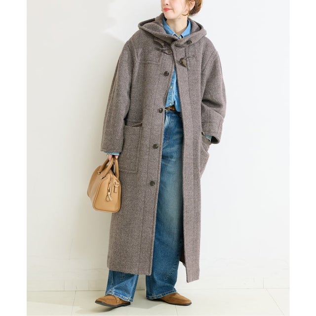 《予約》BALLI OTYS TWEED ロングダッフルコート （ブラウン）