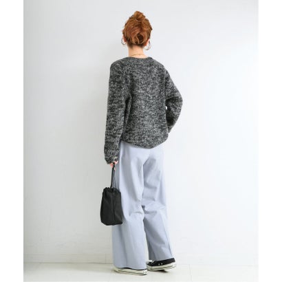 《予約》手洗い可 / メランジVネックプルオーバー （ブラック）｜詳細画像