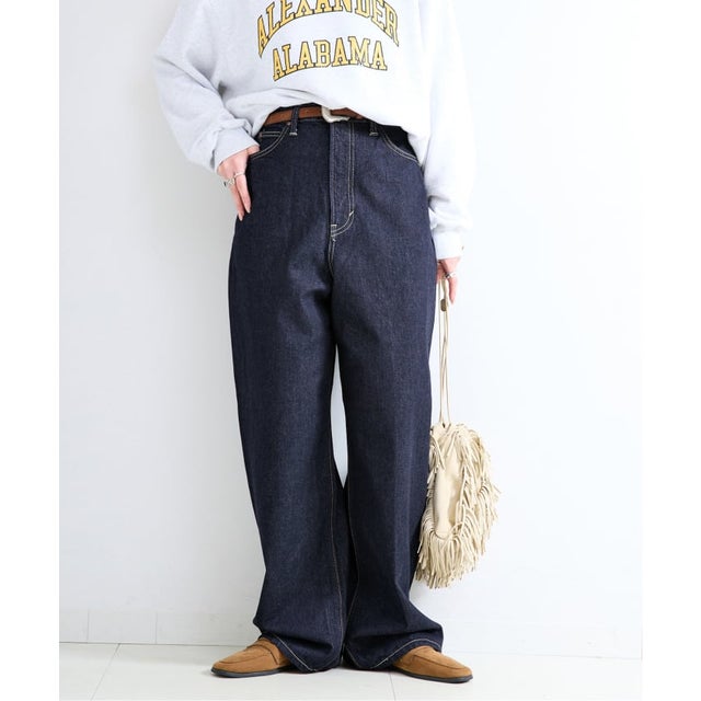 《予約》【WEB+一部店舗限定】ウォッシャブル / Lee / リー BAGGY （ネイビー）