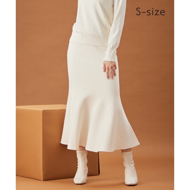 【S-size】WILLOW / ニットスカート （Off White）
