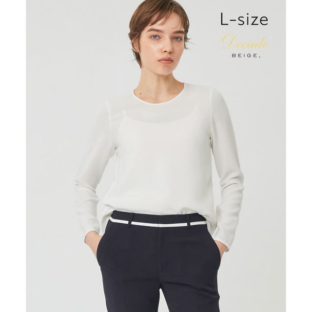 【L-size・定番】SHELBY / ロングスリーブブラウス （White）