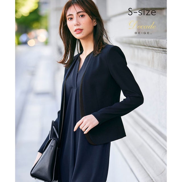 【S-size】CINDY / ダブルカラージャケット （Navy×Black）