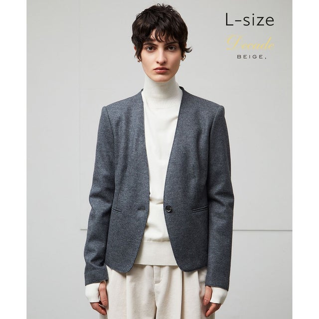 【L-size】CORBY / ノーカラージャケット （C.Gray）