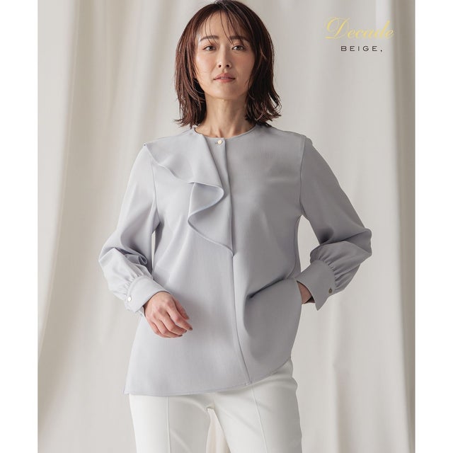 CINDY / アシンメトリーブラウス （Ice blue）