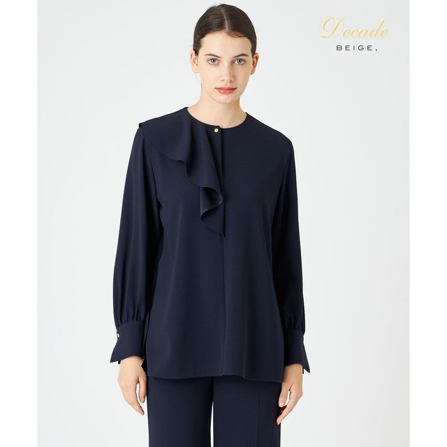 CINDY / アシンメトリーブラウス （Navy）