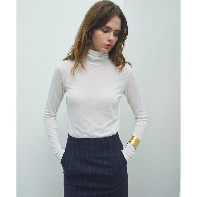 【ロングセラー】SORE / シアーコットンハイネックカットソー （White）