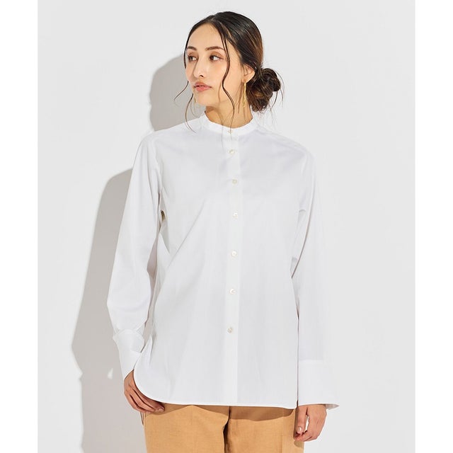 ALBERT / バンドカラーシャツ （White）