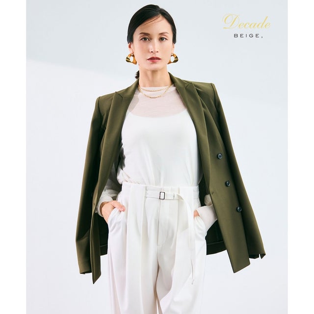 【洗える】ALAINA / ダブルジャケット （Khaki）