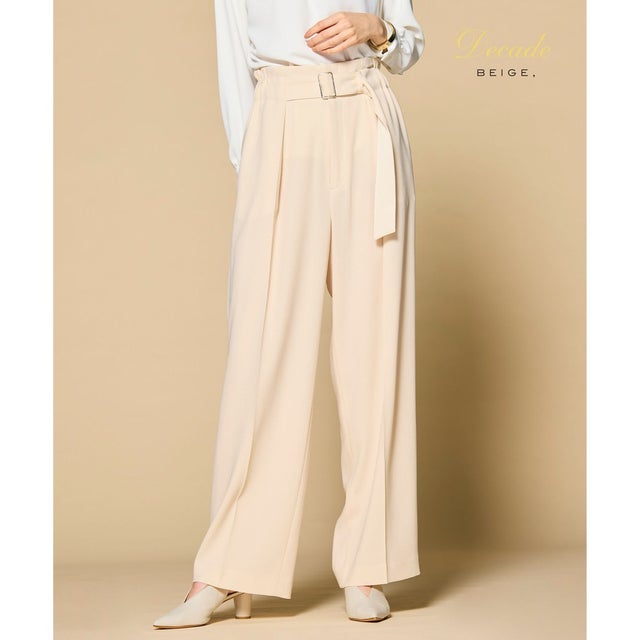【洗える・クロワッサン掲載】CINDY / ワイドパンツ （Sheer Orange）