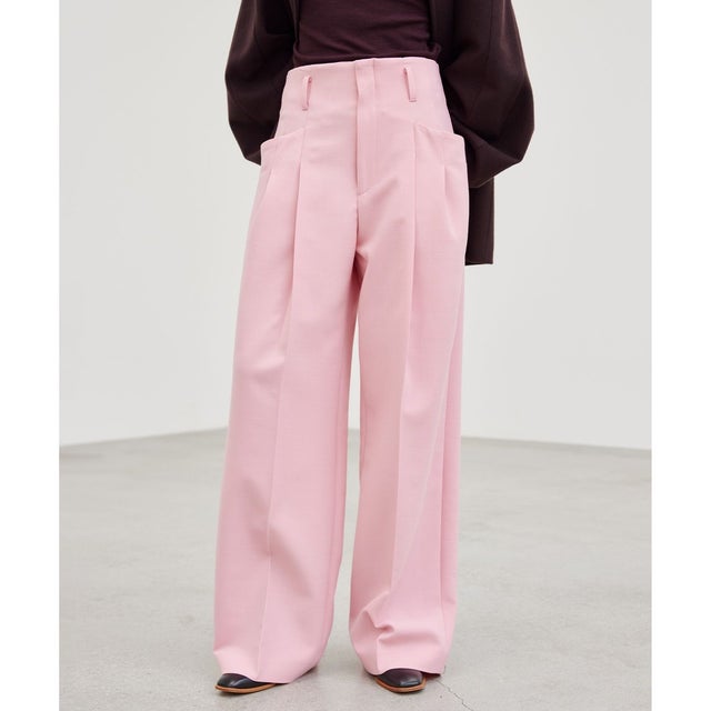 LAC / 2WAYストレッチワイドタックパンツ （Pink）