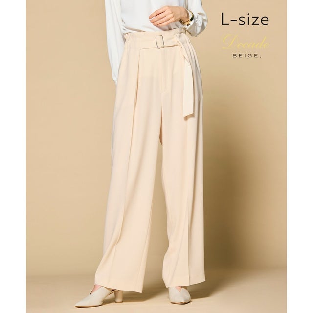 【洗える・L-size】CINDY / ワイドパンツ （Sheer Orange）