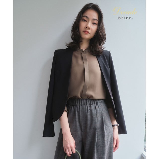 【セットアップ対応】LUIZA / ノーカラージャケット （Black）