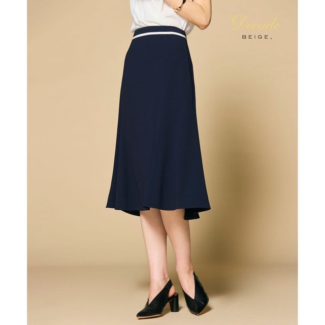 【洗える】CINDY / フレアスカート （Navy × White）