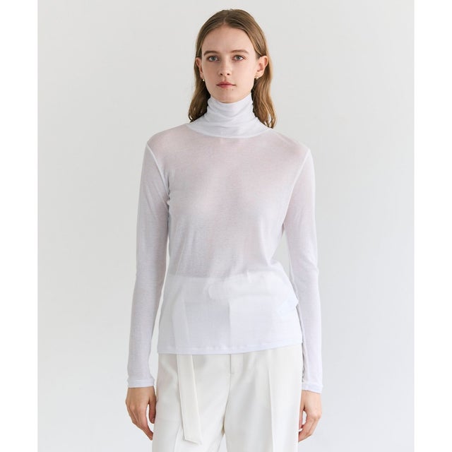 【定番・新色追加】SORE / コットンシアーハイネックカットソー （White）