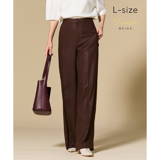 CAROLE / リネンライクフルレングスワイドパンツ （Bordeaux）
