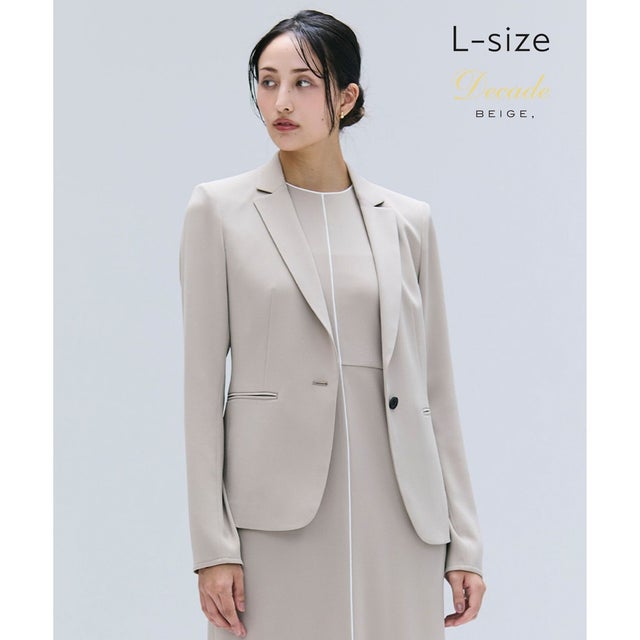 【洗える・L-size】CINDY / テーラードジャケット （Taupe）