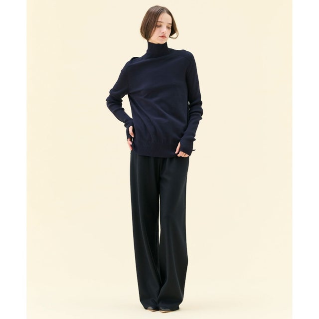 【Precious掲載】MONTAIGNE / イージーウエストウールワイドパンツ （Black）