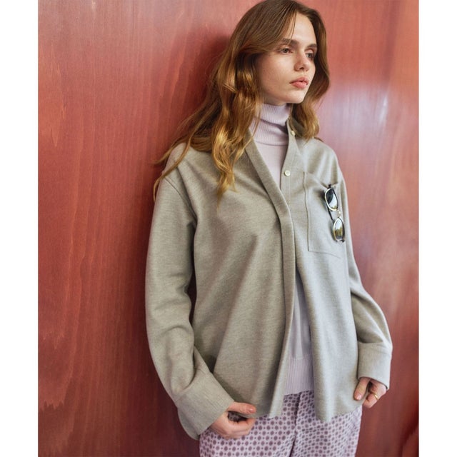 【Oggi掲載】MONTAIGNE / ウールオーバーサイズシャツ （Top Taupe）