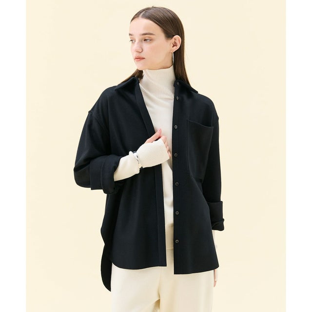 【Oggi掲載】MONTAIGNE / ウールオーバーサイズシャツ （Black）
