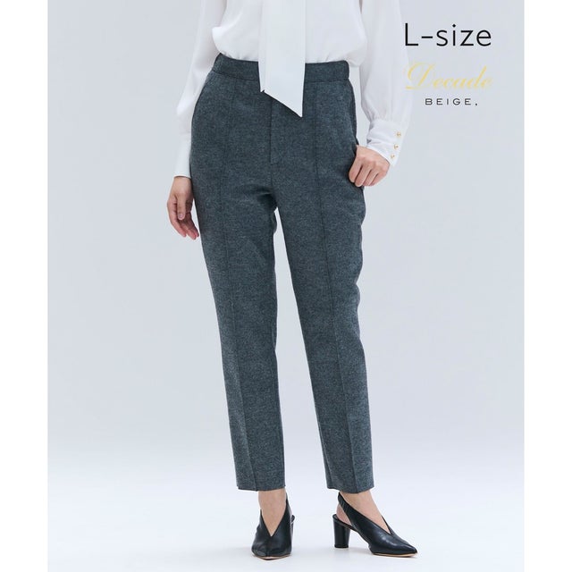 【Lsize・セットアップ対応】CORBY / ウールピンタックバックサイドゴムパンツ （C.Gray）