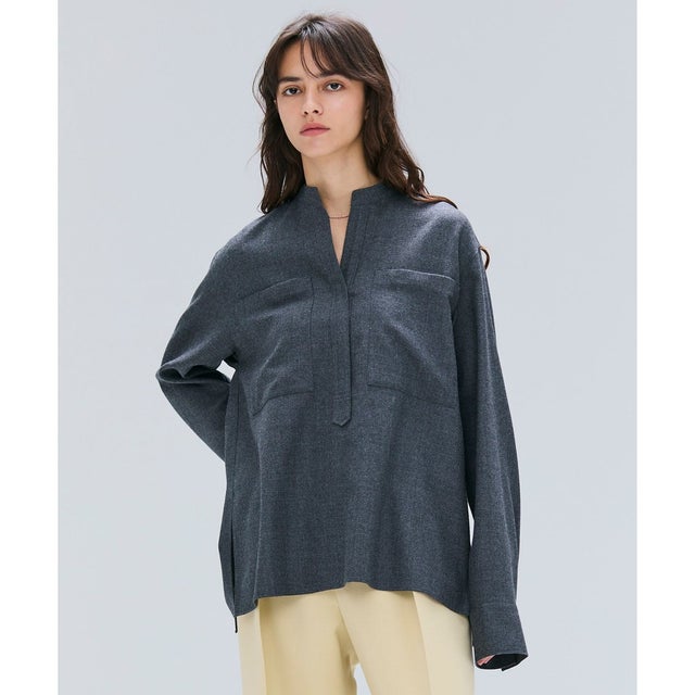 【VERY NaVY12月号掲載】TERNES / ビックポケットプルオーバーウールブラウス （Md.Gray）