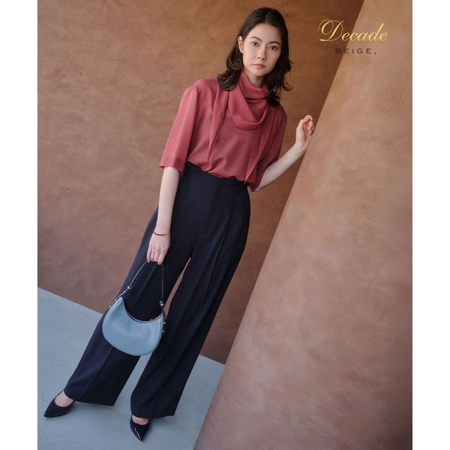 【セットアップ対応】CINDY / ハイウエストパンツ （Navy）
