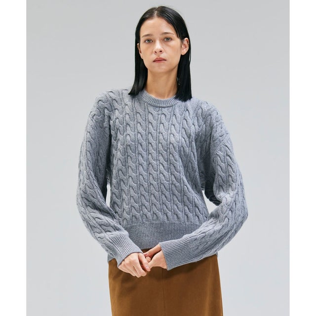 【洗える】SEDONA / ウールカシミヤケーブルニット （Gray）