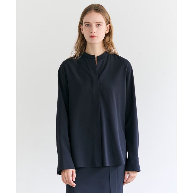 【セットアップ対応】SPHENE / スタンドカラープルオーバーブラウス （Navy）