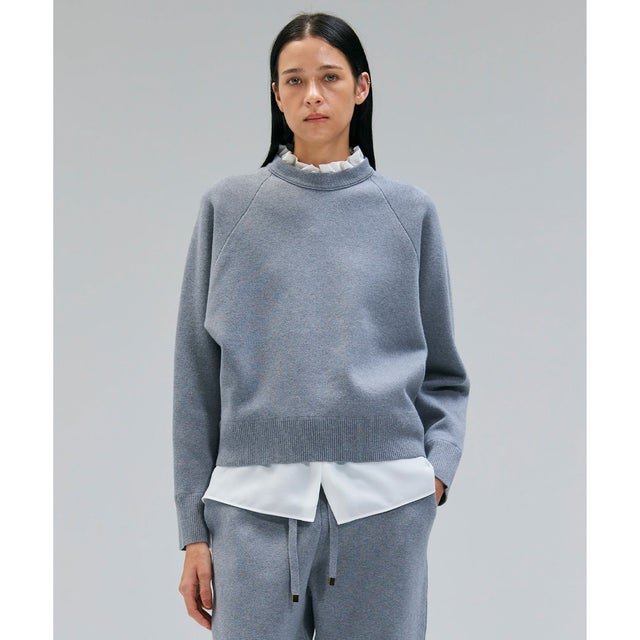 【洗える・Precious掲載】TAFT / コットンカシミヤスウェットニットトップス （L.Gray）