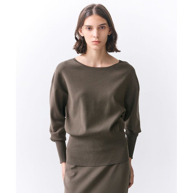 【ロングセラー】LAURA / ストレッチニットプルオーバー （Khaki）