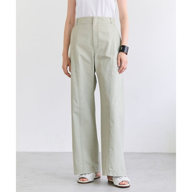 【VERY掲載】PREHNA / コットンツイル カービーシームワイドパンツ （L.Khaki）